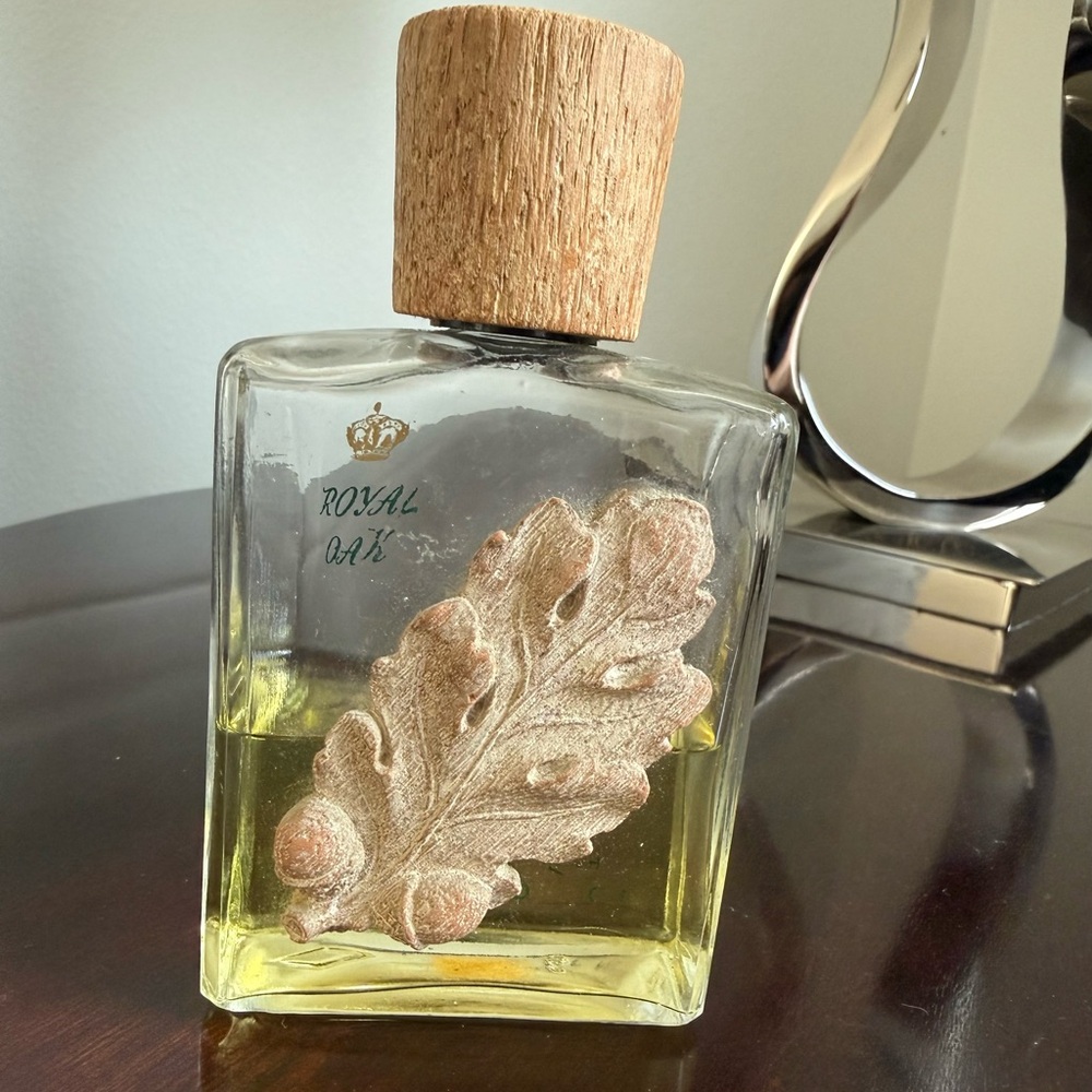 Vintage Royal Oak Cologne • 1950s Oak Leaf Design • Rare Half Full